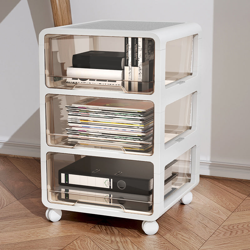 Transparent Vertical Filing Cabinet Modern Plastic Drawers File Cabinet