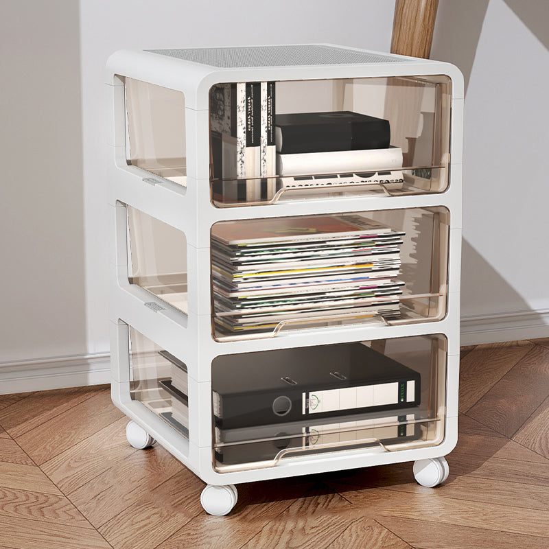 Transparent Vertical Filing Cabinet Modern Plastic Drawers File Cabinet