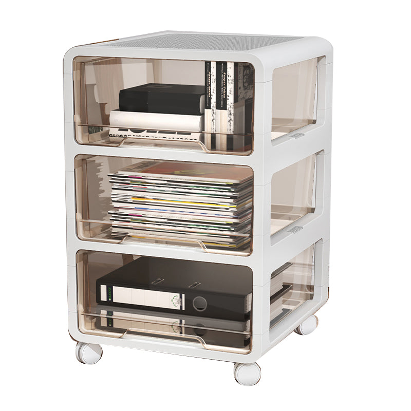 Transparent Vertical Filing Cabinet Modern Plastic Drawers File Cabinet