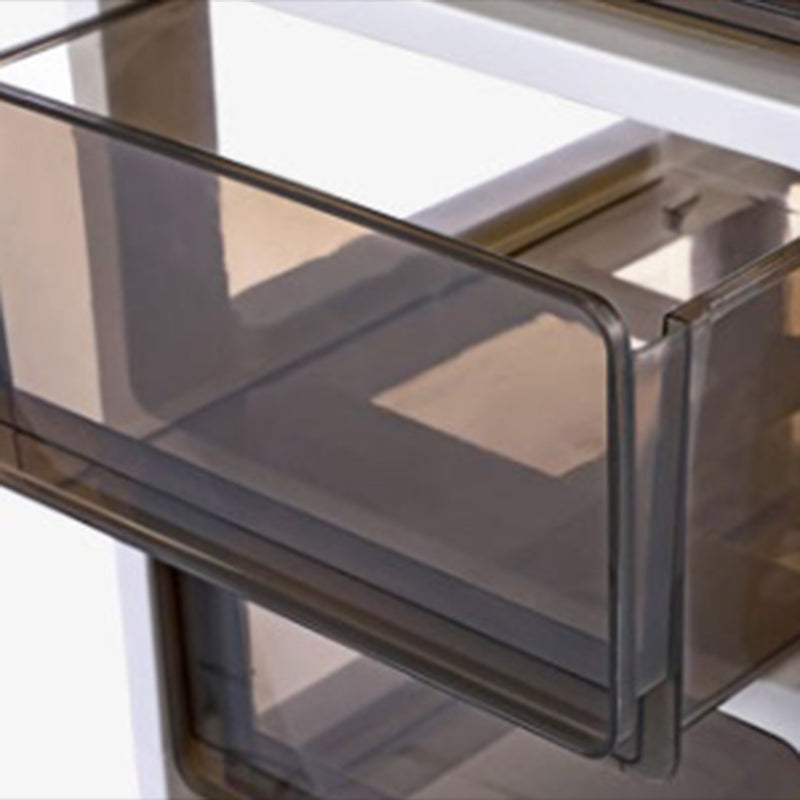 Transparent Vertical Filing Cabinet Modern Plastic Drawers File Cabinet