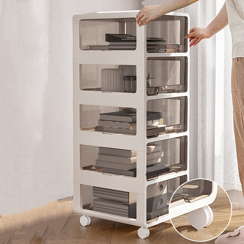 Transparent Vertical Filing Cabinet Modern Plastic Drawers File Cabinet