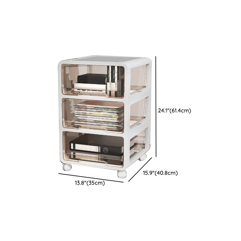 Transparent Vertical Filing Cabinet Modern Plastic Drawers File Cabinet