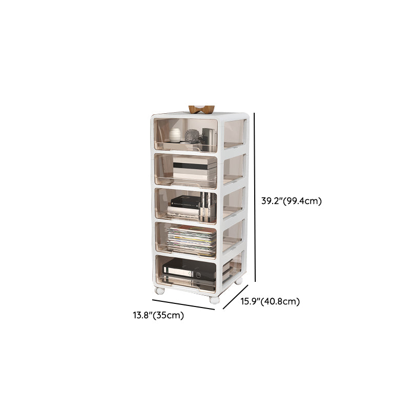 Transparent Vertical Filing Cabinet Modern Plastic Drawers File Cabinet