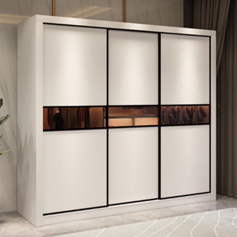 Modern Wooden Wardrobe Closet Bedroom Sliding Doors Storage Armoire