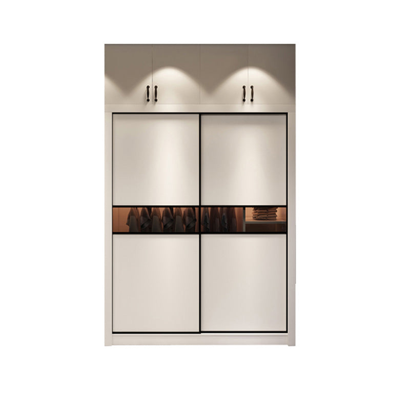 Modern Wooden Wardrobe Closet Bedroom Sliding Doors Storage Armoire