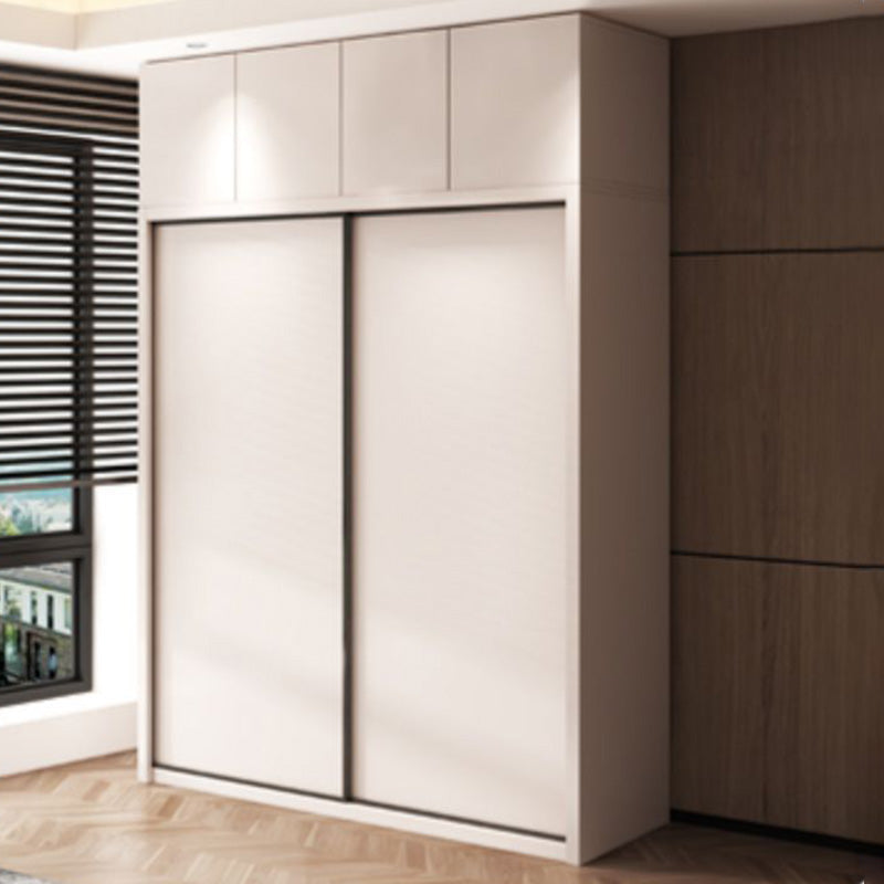 Bedroom Wooden Storage Cabinet Modern Style Armoire with Garment Rod