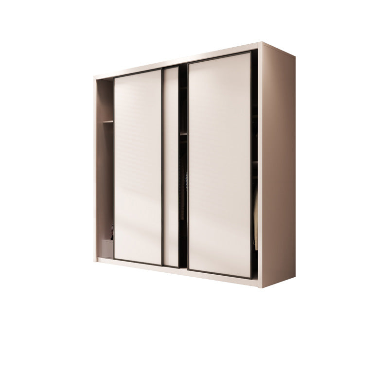 Bedroom Wooden Storage Cabinet Modern Style Armoire with Garment Rod