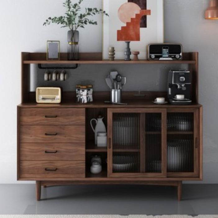 Modern Dining Server Pine Buffet Server with Drawers for Kitchen