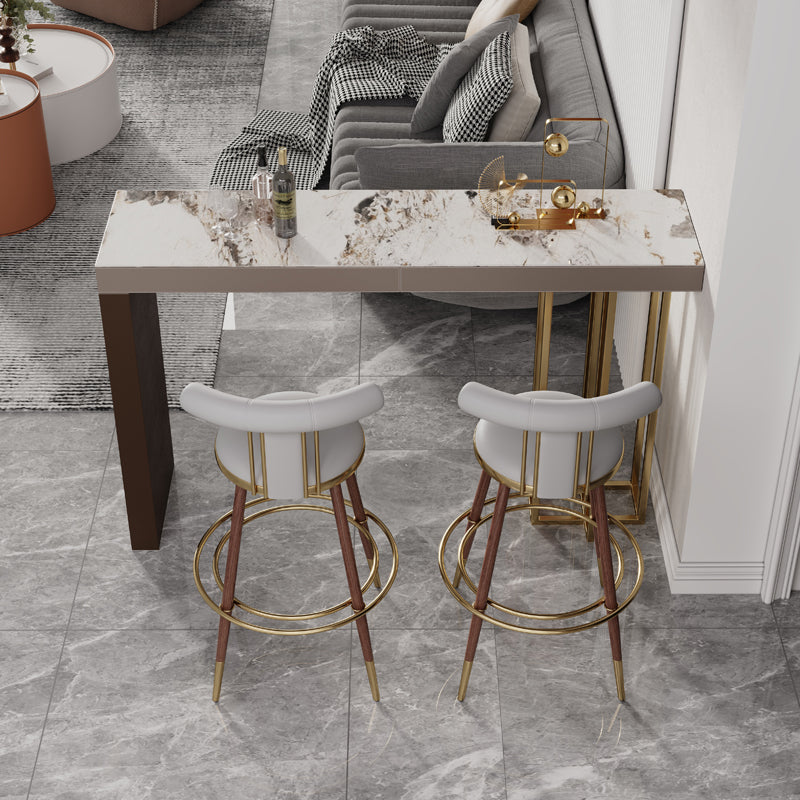 Double Pedestal Pub Height Dining Table Glam Counter Wine Table