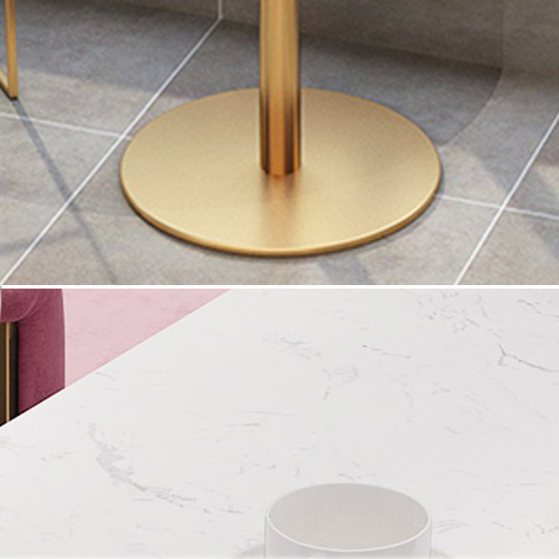Faux Marble Bar Dining Table Geometric Bar Table for Cafe And Breakroom