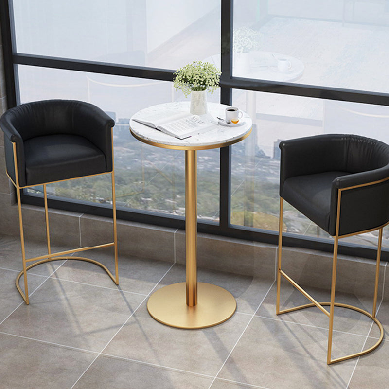 Faux Marble Bar Dining Table Geometric Bar Table for Cafe And Breakroom