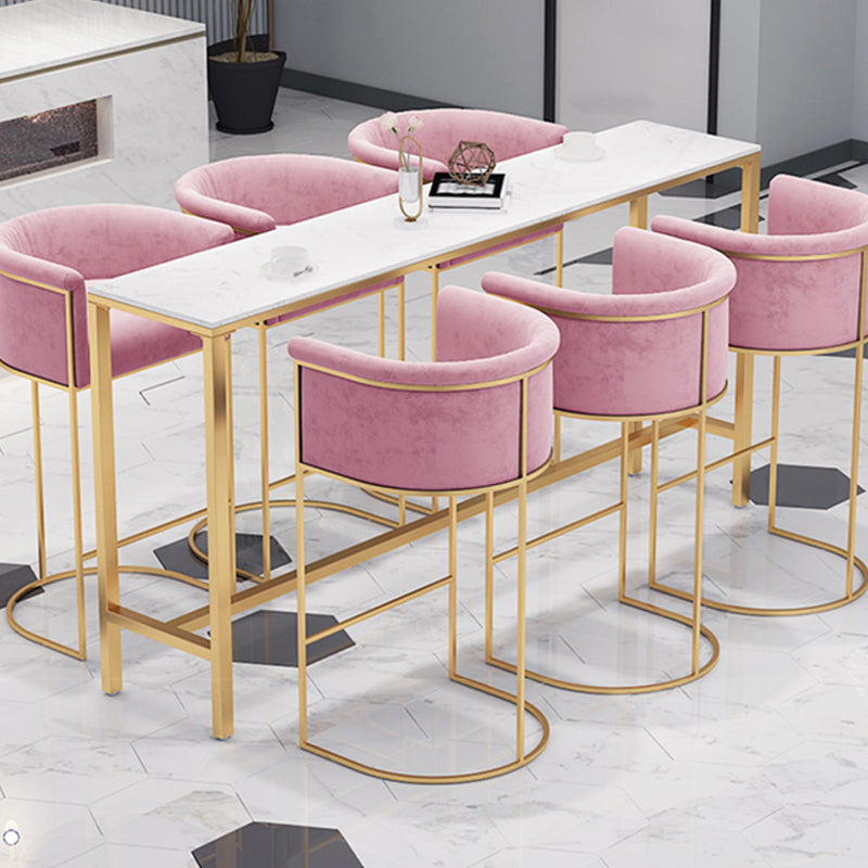 Faux Marble Bar Dining Table Geometric Bar Table for Cafe And Breakroom