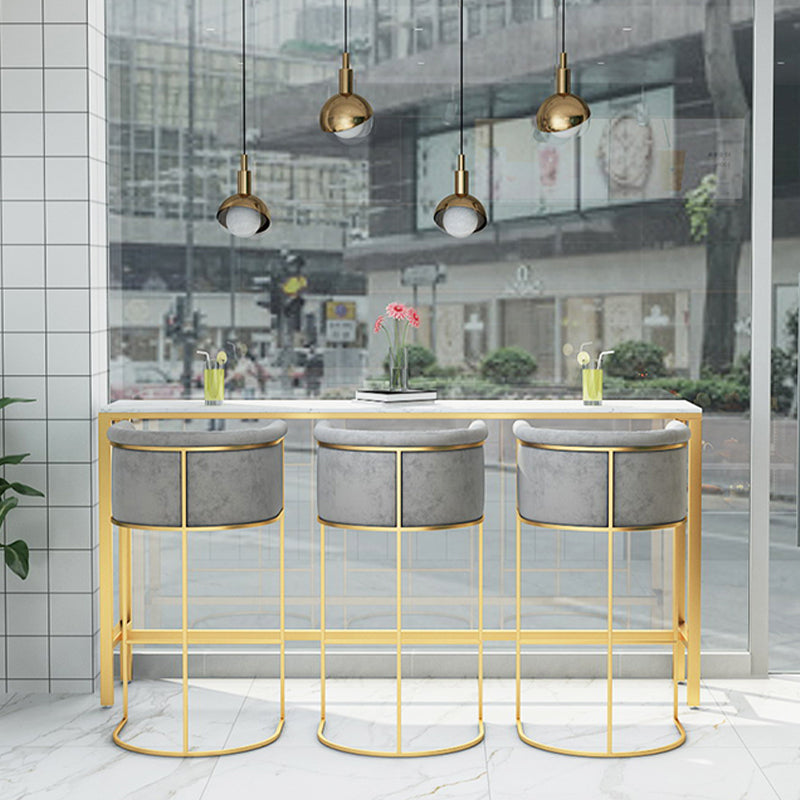Faux Marble Bar Dining Table Geometric Bar Table for Cafe And Breakroom