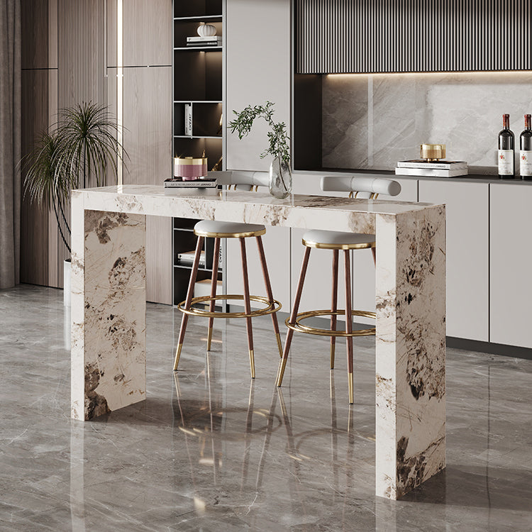 Modern Bar Dining Table Stone Rectangle Bar Table for Living Room