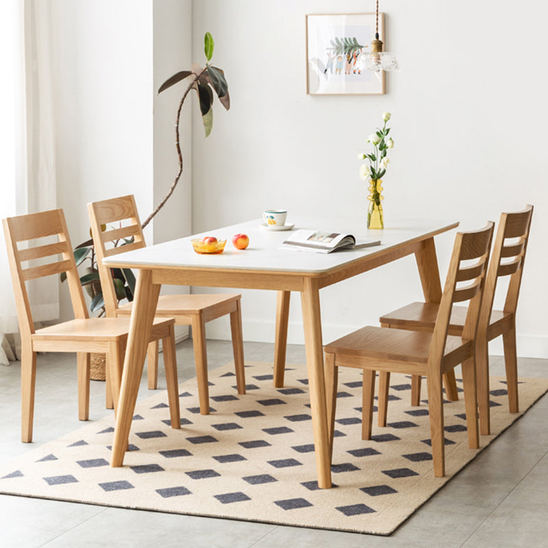 Modern Style Dinette Set 1/5 Pcs Rectangle Solid Wood Dinette Table with Dining Chair