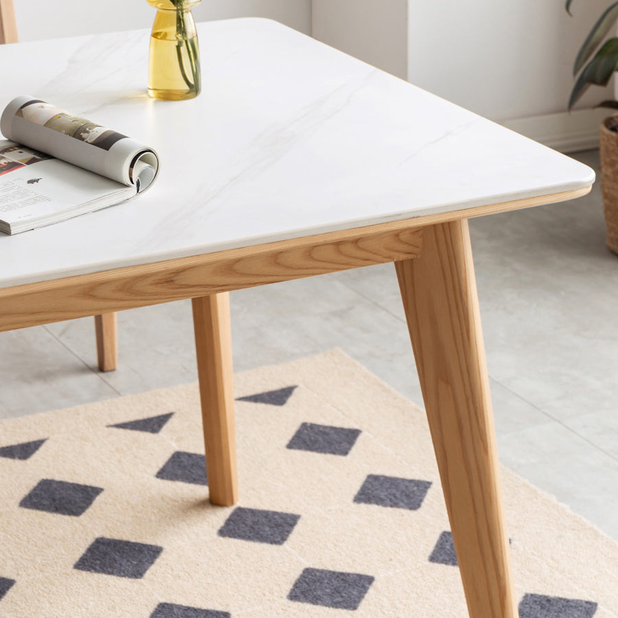 Modern Style Dinette Set 1/5 Pcs Rectangle Solid Wood Dinette Table with Dining Chair