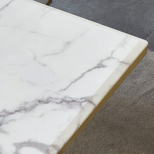 Contemporary Marble Dining Table with 4/6 Leather Dining Chairs