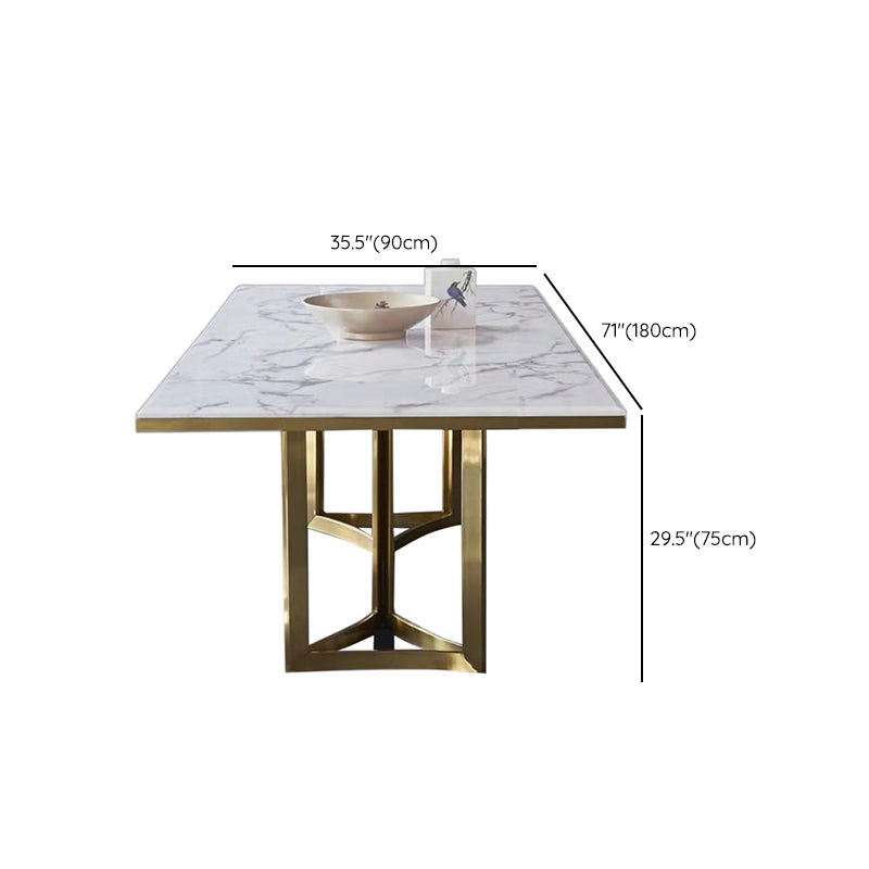 Contemporary Marble Dining Table with 4/6 Leather Dining Chairs