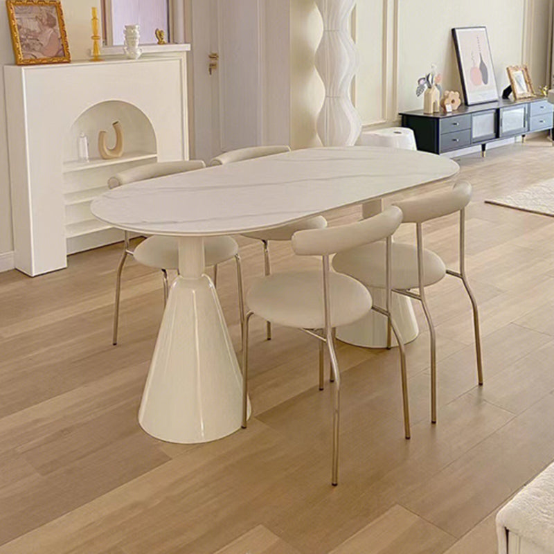 Oval 1/2/4/5/6/7 Piece Table and Chair Set White Dining Table Sets