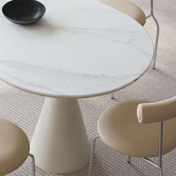 Oval 1/2/4/5/6/7 Piece Table and Chair Set White Dining Table Sets