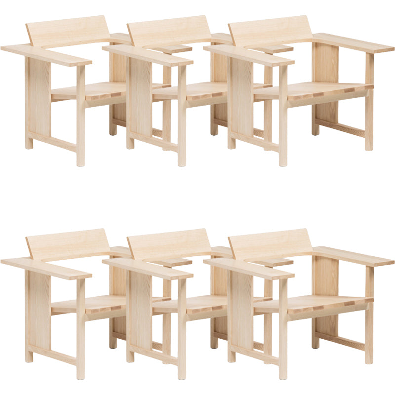 Modern Simple Arm Chair Solid Wood Frame Guest Chair for Dining Room