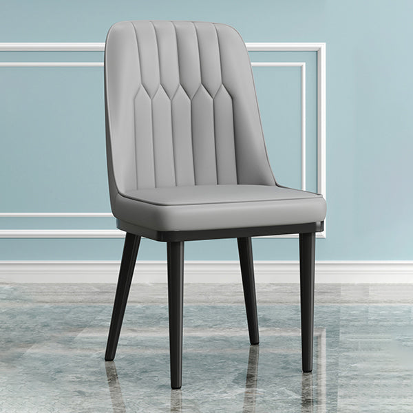 Modern Armless Backrest Cushion Chair with Metal Legs for Living Room