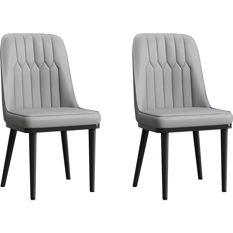 Modern Armless Backrest Cushion Chair with Metal Legs for Living Room