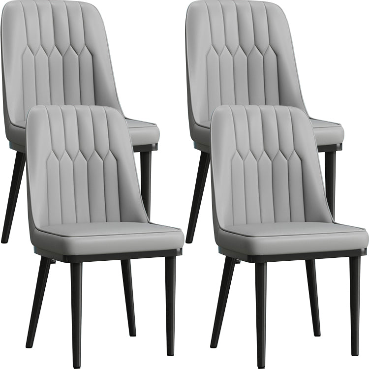 Modern Armless Backrest Cushion Chair with Metal Legs for Living Room