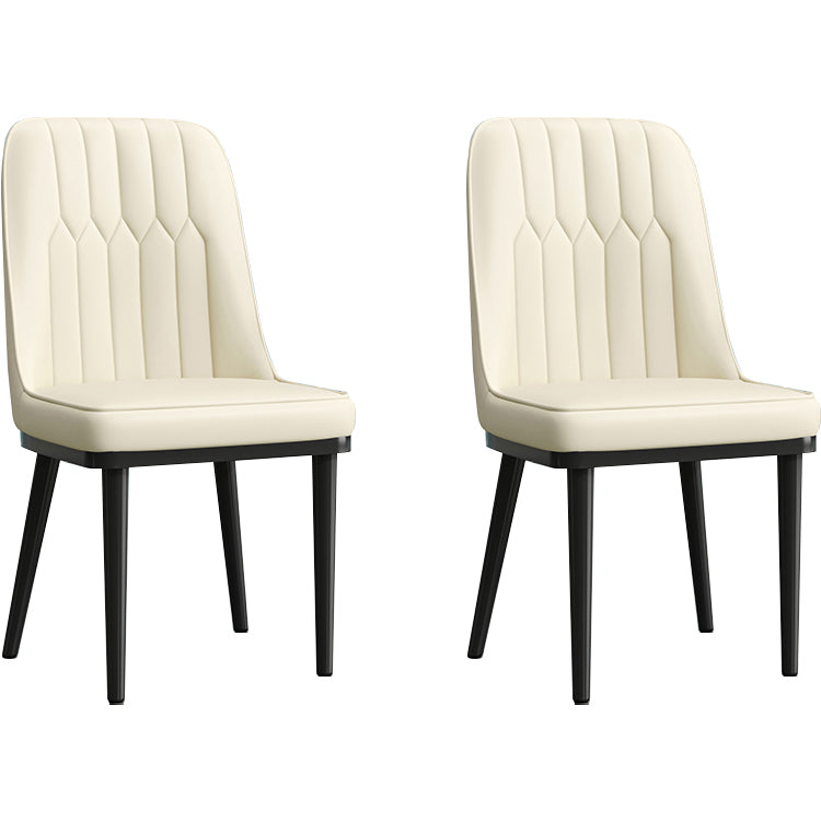 Modern Armless Backrest Cushion Chair with Metal Legs for Living Room
