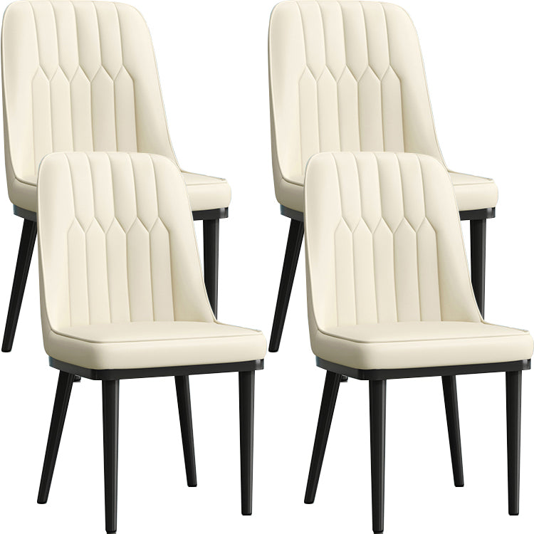 Modern Armless Backrest Cushion Chair with Metal Legs for Living Room