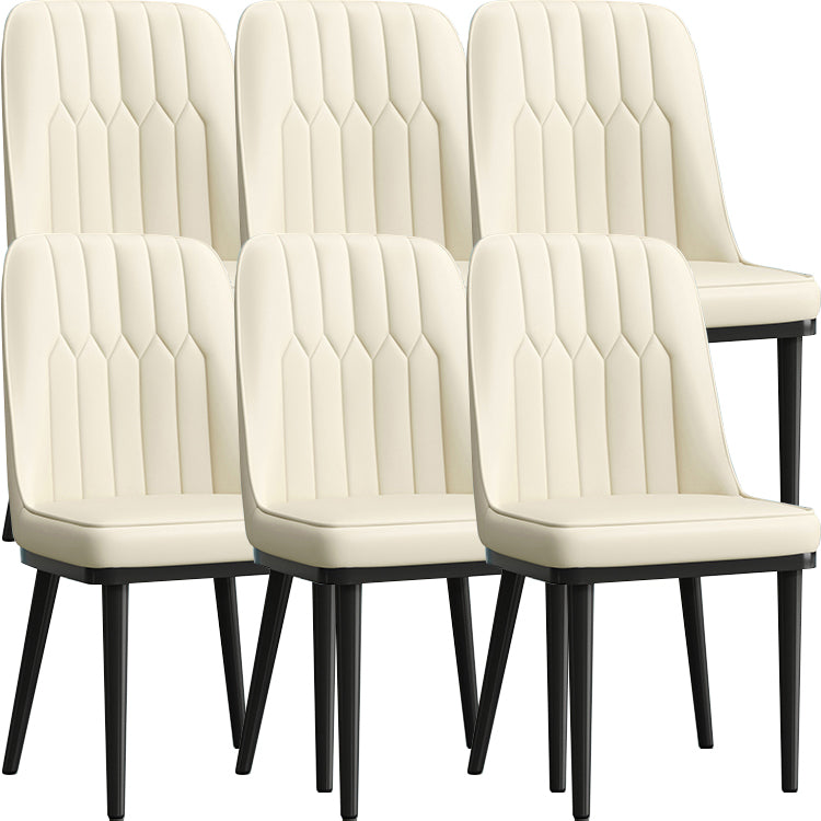 Modern Armless Backrest Cushion Chair with Metal Legs for Living Room