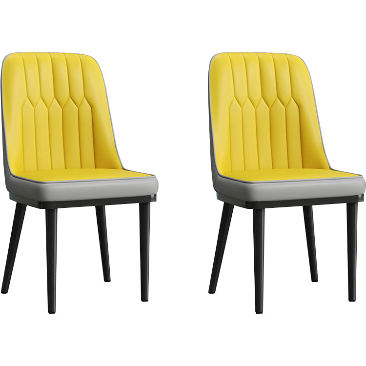 Modern Armless Backrest Cushion Chair with Metal Legs for Living Room