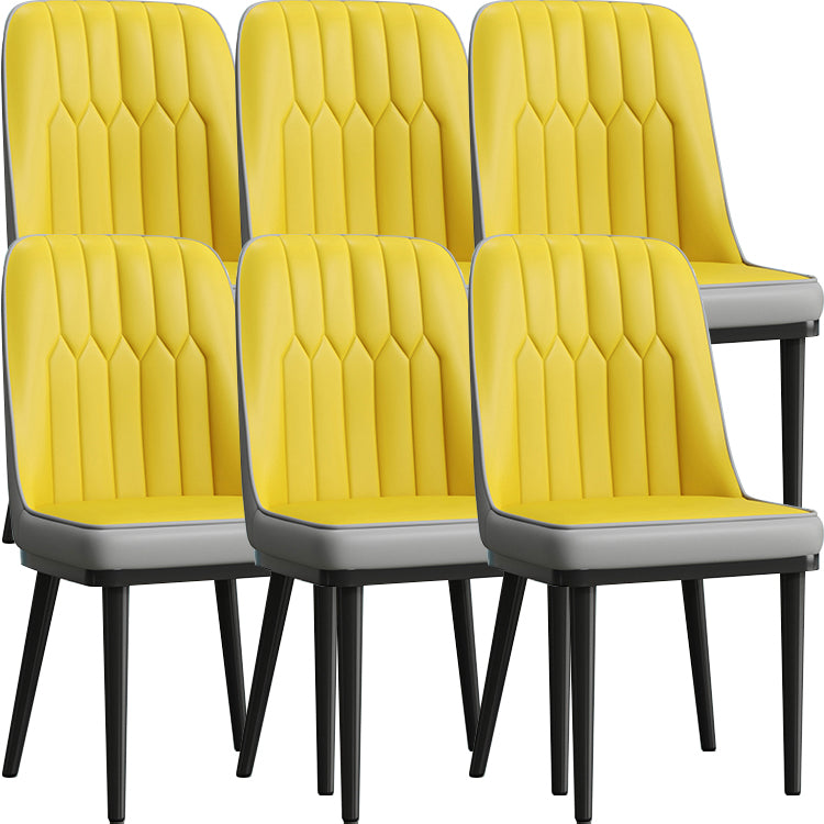 Modern Armless Backrest Cushion Chair with Metal Legs for Living Room