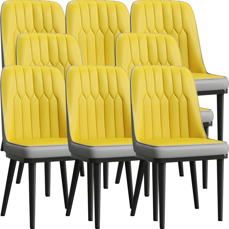 Modern Armless Backrest Cushion Chair with Metal Legs for Living Room