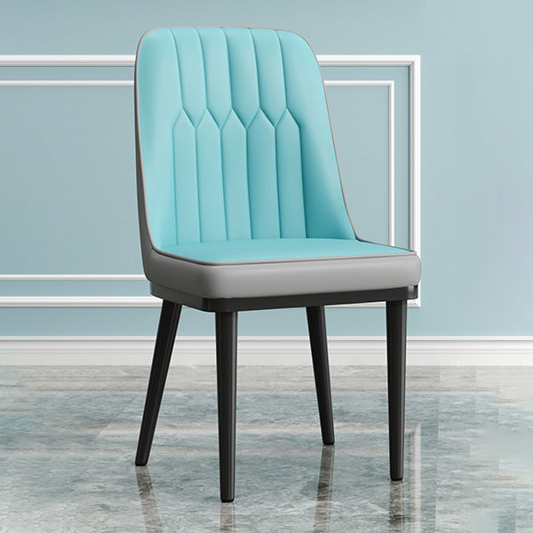 Modern Armless Backrest Cushion Chair with Metal Legs for Living Room