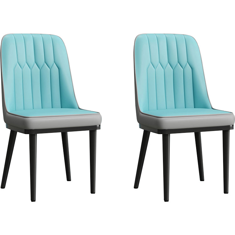 Modern Armless Backrest Cushion Chair with Metal Legs for Living Room