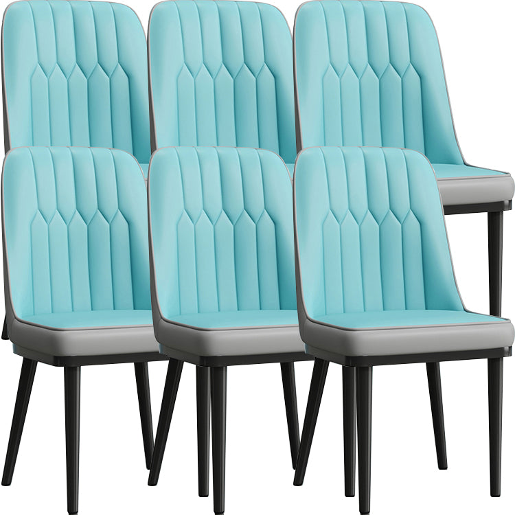 Modern Armless Backrest Cushion Chair with Metal Legs for Living Room