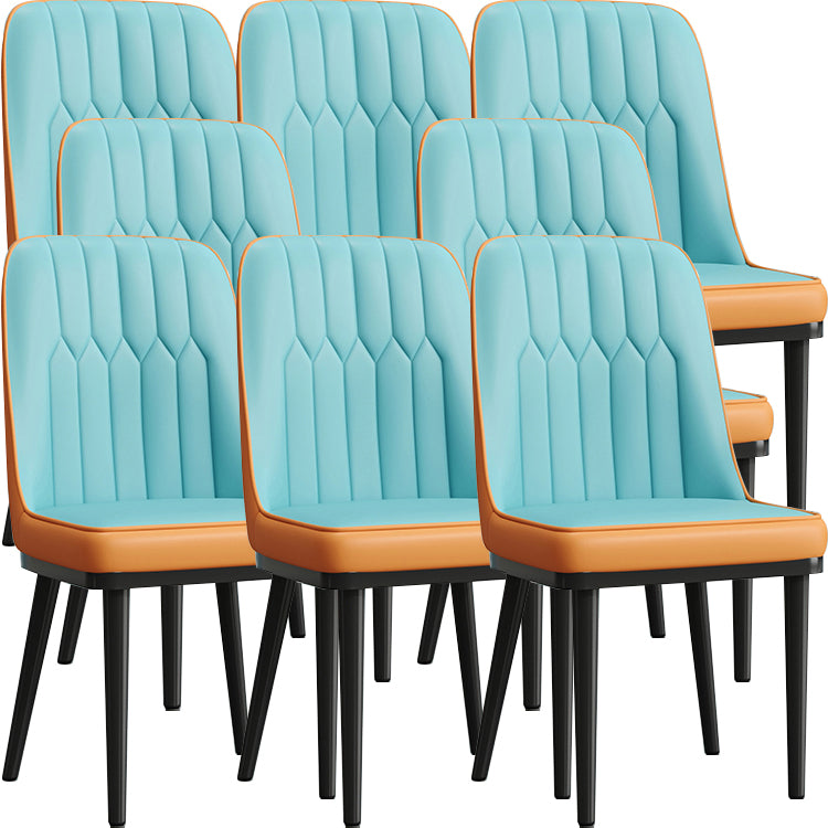 Modern Armless Backrest Cushion Chair with Metal Legs for Living Room
