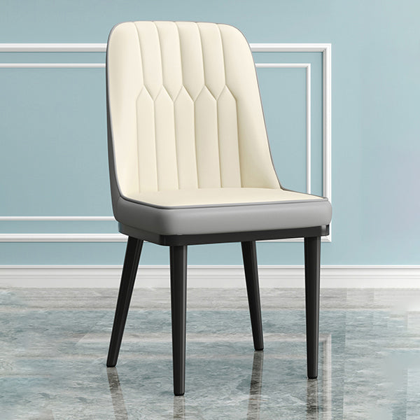 Modern Armless Backrest Cushion Chair with Metal Legs for Living Room