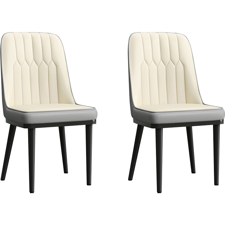 Modern Armless Backrest Cushion Chair with Metal Legs for Living Room