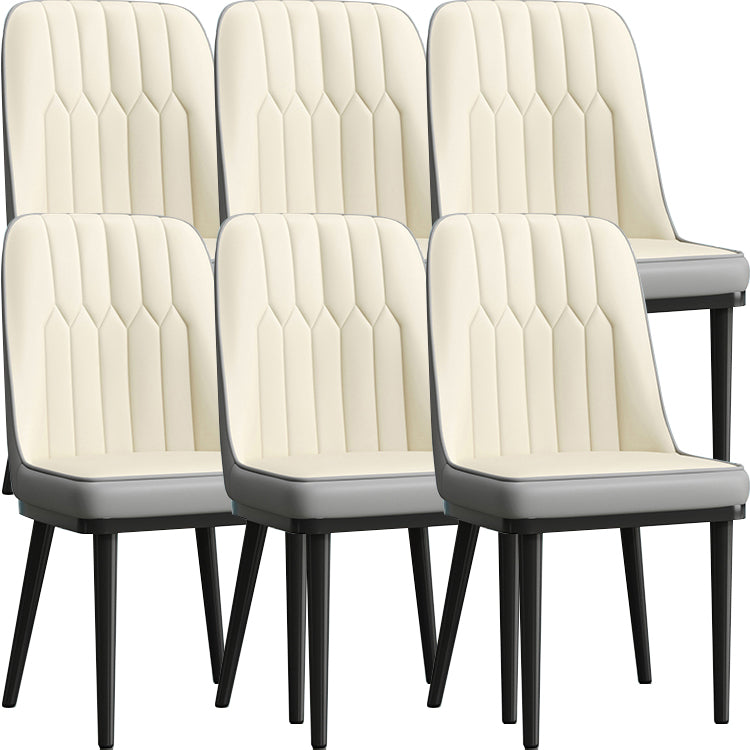 Modern Armless Backrest Cushion Chair with Metal Legs for Living Room