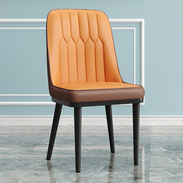 Modern Armless Backrest Cushion Chair with Metal Legs for Living Room