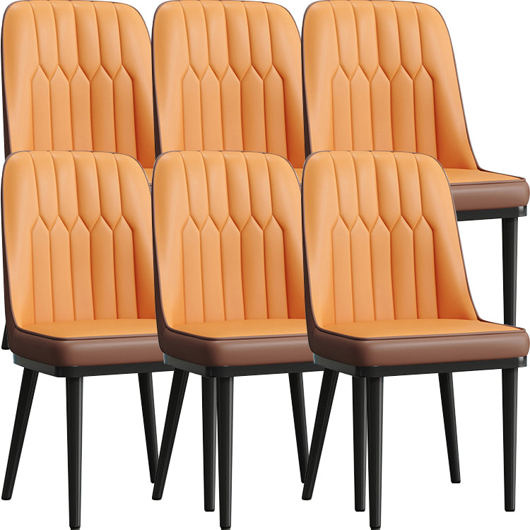 Modern Armless Backrest Cushion Chair with Metal Legs for Living Room