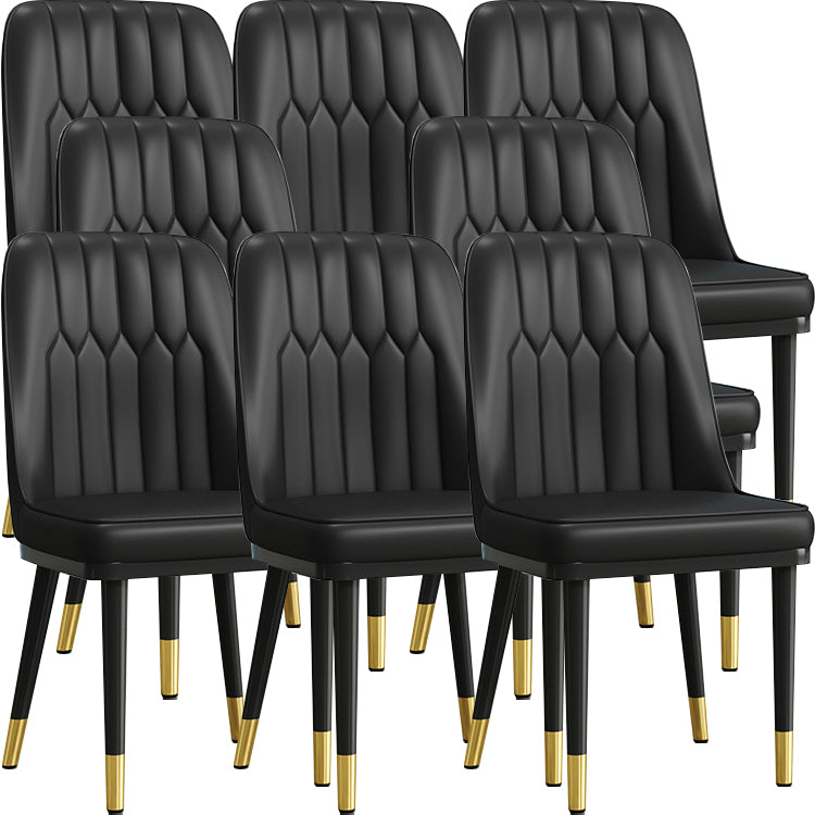 Modern Armless Backrest Cushion Chair with Metal Legs for Living Room