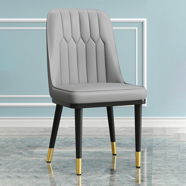 Modern Armless Backrest Cushion Chair with Metal Legs for Living Room