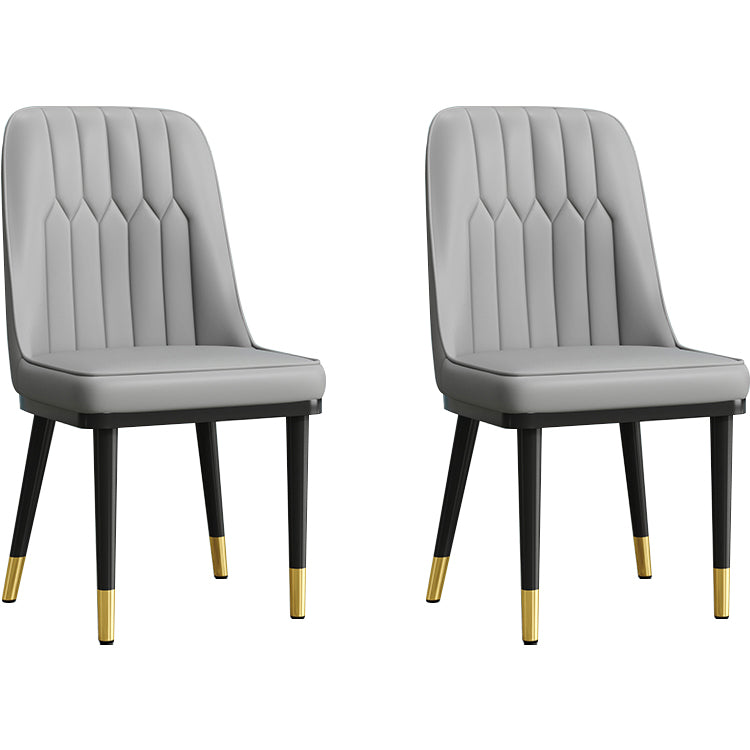 Modern Armless Backrest Cushion Chair with Metal Legs for Living Room