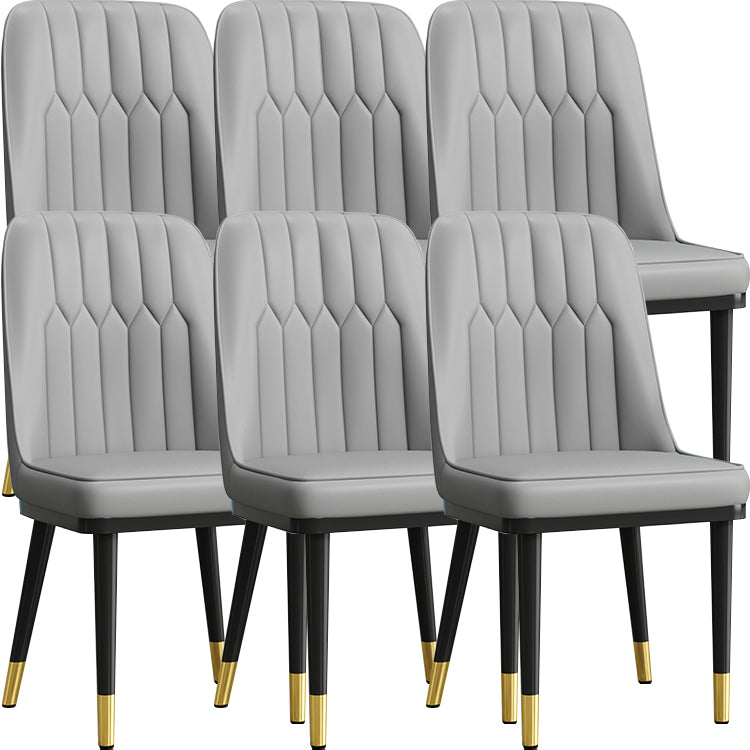 Modern Armless Backrest Cushion Chair with Metal Legs for Living Room
