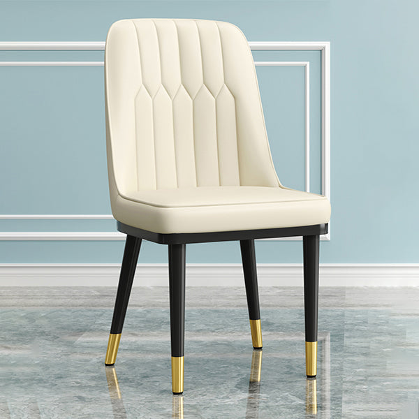 Modern Armless Backrest Cushion Chair with Metal Legs for Living Room