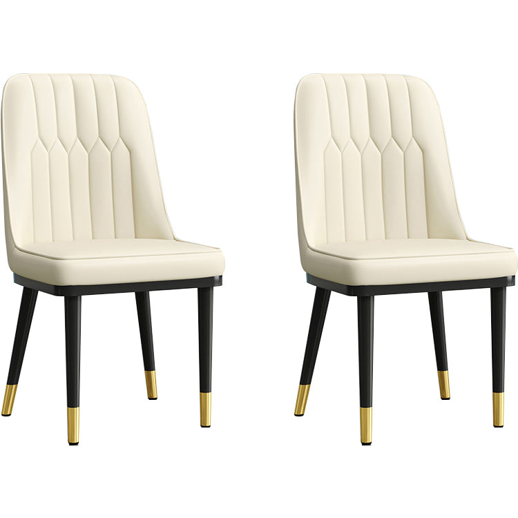 Modern Armless Backrest Cushion Chair with Metal Legs for Living Room