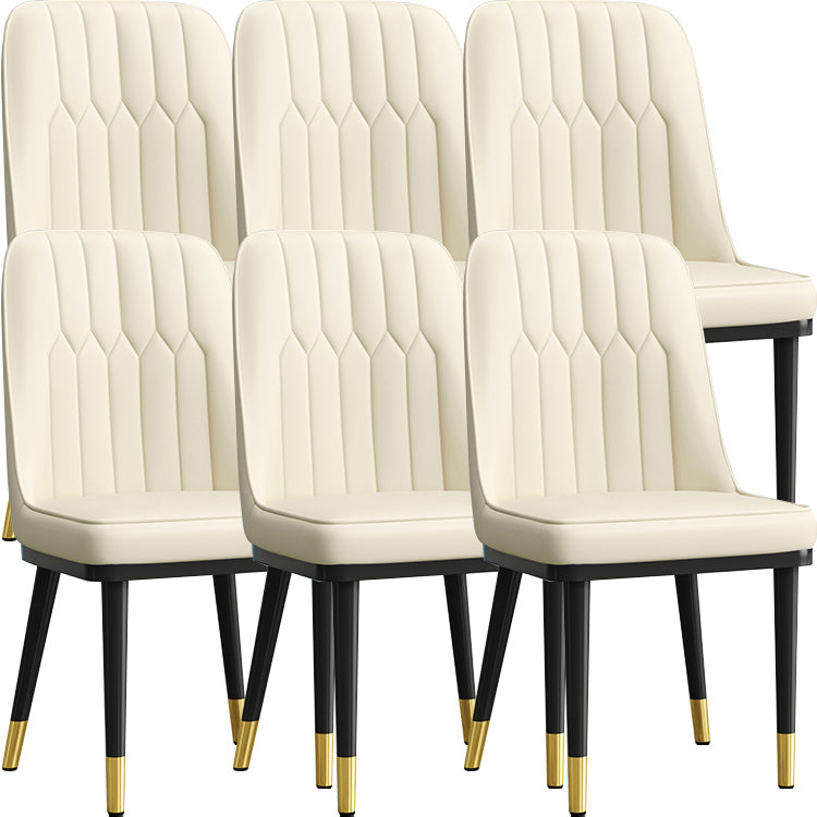 Modern Armless Backrest Cushion Chair with Metal Legs for Living Room